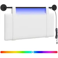 vidaXL Hangend hoofdbord Met LED-verlichting Wit Stof