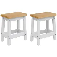 vidaXL Barkruk EKAI 2 pcs Wit 40 x 29 x 45,5 cm Massief grenenhout