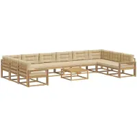 vidaXL Buiten bank set 11 st Wit en Beige