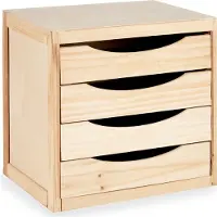 Kip Ladekast + dressoir, Houten kist met 4 laden (30 x 38,5 x 38,5 cm)