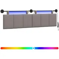 vidaXL Hangend hoofdbord Taupe Fluweel
