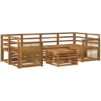 vidaXL Buiten bank set 7 st Naturel Massief Acacia Hout