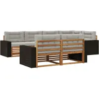 vidaXL Buiten bank set 7 st Naturel en lichtgrijs
