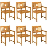 vidaXL Tuinstoelen 6 st Naturel Massief Acacia Hout