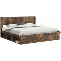 vidaXL Bedframe met opbergruimte en hoofdbord 2 st Bewerkt hout