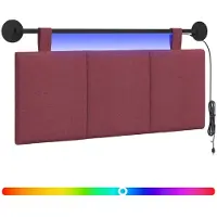 vidaXL Hangend hoofdbord Met LED-verlichting Wijnrood Stof