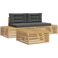 vidaXL 4 st Buiten bank set Polyester Wit
