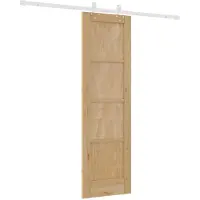vidaXL Schuifdeur Natuurlijk en Wit 61 x 198,5 cm Massief grenenhout
