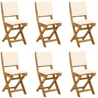vidaXL Bistrostoelen voor buiten 6 st Crèmewit Massief Acacia Hout