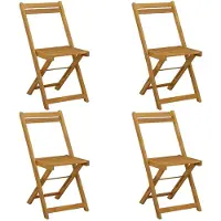 vidaXL Opvouwbare Tuin Stoelen 4 st Naturel Massief Acacia Hout