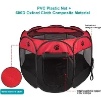 OEM Puppybox, draagbare, opvouwbare, stoffen tent voor honden en katten, konijnenhuis, rood, 29 x 29 x 17 cm
