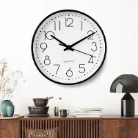 OEM Runde quartz wandklok, 20 cm, modern, stille quartz wandklok zonder tikgeluid, ronde wandklok voor kantoor, woonkamer, keuken, school en kinderkamer