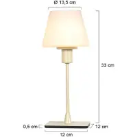 Steinhauer Tafellamp Ancilla, crème / amber, Woon-/ Eetkamer, metaal, Tafellamp