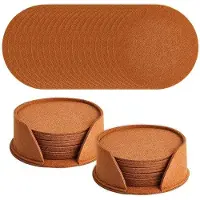 OEM 20 wollen onderzetters, 10 cm, bruin, voor gebruik thuis of op een cafétafel, ter bescherming tegen vuil en krassen