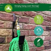 OEM Tuinhandschoenen, 85 cm staal, tuinhaken - flexibele, uitbreidbare tuinhaken voor buiten, zwart. Tuinslanghouder