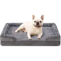 OEM Klein hondenbed, orthopedisch, wasbaar, hondenbed voor kleine honden, waterbestendig, hondenbank, hondenkussen, opstaande randen, antislip bodem, grijs
