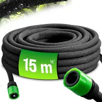 Markenlos Irrigatiesysteem, 15 meter, T-stuk voor bovengrondse en ondergrondse installatie. Inbouwbare tuinsprinkler met druksysteem, geschikt voor borders en gazons