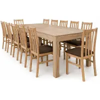 Furniture24 Uitschuifbare tafel 160 - 300 cm, model Venus, met 12 stoelen, eikenhout Sonoma