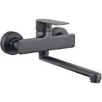 OEM Keukenmengkraan, wandmontage, éénhendel, voor keuken, met 360° draaibeweging, 25 cm gebogen uitloop, model PTBB09E
