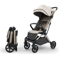 Kinderkraft NUBI 3 Buggy – Lichtgewicht & Automatisch Inklapbaar – Tot 27 kg – Verstelbare Rugleuning – Beige