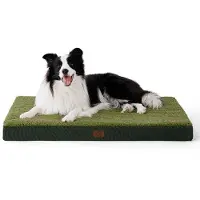OEM Orthopedisch hondenbed voor middelgrote honden - 91x69x7,6 cm, zacht hondenmandje, wasbare hondenmatras in donkergroen, geschikt voor middelgrote honden