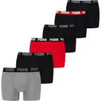 Puma Boxershorts 'Everyday' grijs gemêleerd / rood / zwart / wit
