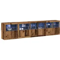 vidaXL LED Dressoir Oudhout 283 x 37 x 67 cm Bewerkt hout