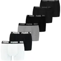 Puma Boxershorts 'Everyday' lichtgrijs / zwart / wit