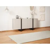 Vente-unique Buffetkast met 4 deuren van mdf - Beige en zwart - LUVONIA