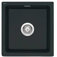 Deante Keramische spoelbak Sabor, 1 kom, 48x45 cm, Nero (zwart), zonder afvoerbak - Elegantie en moderne stijl in uw keuken