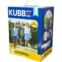Bex Sport Kubb Original – Zweeds Vikingschaak – Premium Buitenspel – Massief Rubberhout – Koning Met Rode Kroon – Vanaf 8 Jaar – Inclusief Draagtas