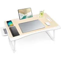 OEM Opvouwbare laptoptafel met leeshouders - Draagbare tafel met opklapbaar oppervlak - Wit eikenhout