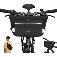 OEM Fietszak zwart - 2-in-1: fietstas en schoudertas - Bikepacking rugzak voor bevestiging aan de voorkant, met reflecterende elementen - Waterafstotend
