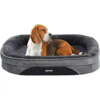 OEM Orthopedisch hondenbed, 90 x 71 x 15 cm, donkergrijs, antislip, zacht, geschikt voor kleine tot middelgrote honden