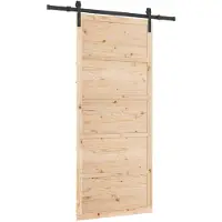 vidaXL Schuifdeur Naturel 80 x 208 cm Massief grenenhout