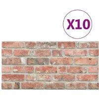 vidaXL Wandpanelen 10 st 100 x 50 cm Rood EPS-schuim