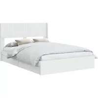 vidaXL Bedframe met opbergruimte en hoofdbord Wit 160 x 200 cm