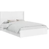 vidaXL Bedframe met opbergruimte en hoofdbord Wit 160 x 200 cm