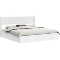 vidaXL Bedframe met opbergruimte en hoofdbord Wit 180 x 200 cm