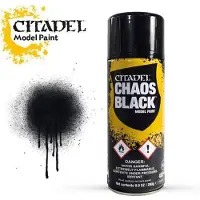 Games Workshop Warhammer Citadel Spray: Chaos Black - Spuitverf grondverf voor de Warhammer Miniaturen