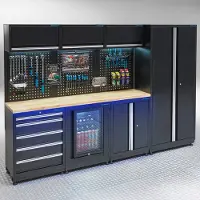 Datona Werkplaatsinrichting PREMIUM eiken - met koelkast - 294 cm