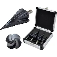 AWTOOLS - Spiraalvormige Stapboor Set - HSS M2 - TiAlN Coating - 4 Stuks