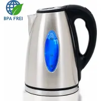 Deuba Waterkoker Zilver/Zwart Roestvrij Staal 1,7L