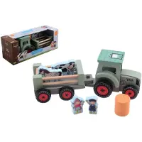 Jouéco Johntoy houten tractor boerderij speelgoed met accessoires Fien & Teun.