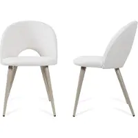 En.casa Eetkamerstoelen 'Karijoki', set van 2, gestoffeerde stoelen, met stoffen bekleding en metalen poten, afmetingen 77 x 50 x 55 cm, beige