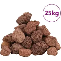 vidaXL Lavastenen 25 kg 3-5 cm rood