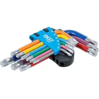 Bgs Stiftsleutelset - meerkleurig - kort - Torx T10 - T50 - 9 delig