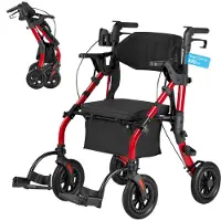 Vevor 2-in-1 opvouwbare rollator met zitje