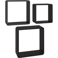 vidaXL Wandschappen kubus 3 st MDF zwart