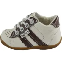 Wanda Leren schoenen - wit/bruin - jongen/meisje - eerste stapjes - babyschoenen - flexibel - sneakers - maat 18
